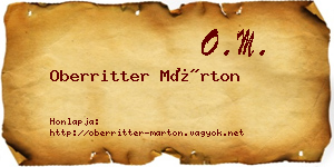 Oberritter Márton névjegykártya